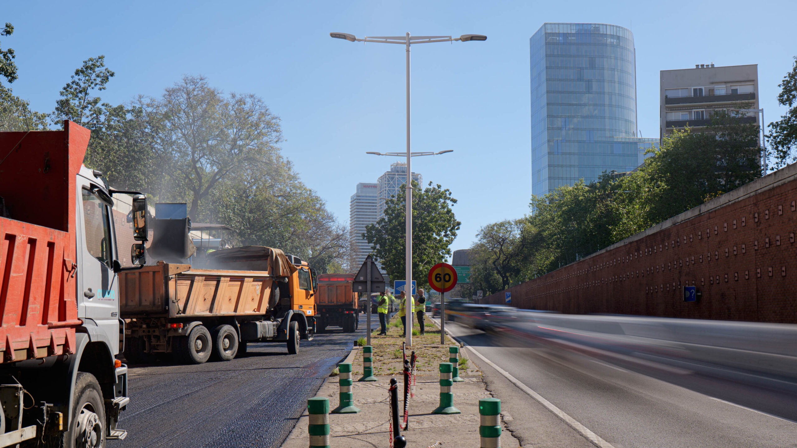 Timelapse y seguimiento proceso de asfaltado ronda litoral